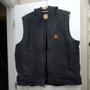 Carhartt Black Denim Hooded Vest